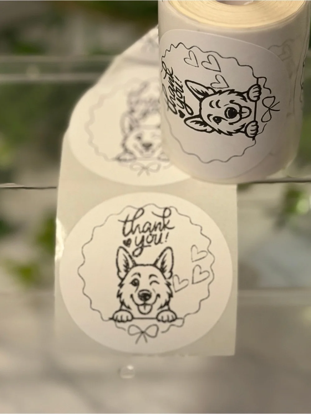 200 German Shepherd Thank You Stickers 2” Round Dog Hearts Small Business